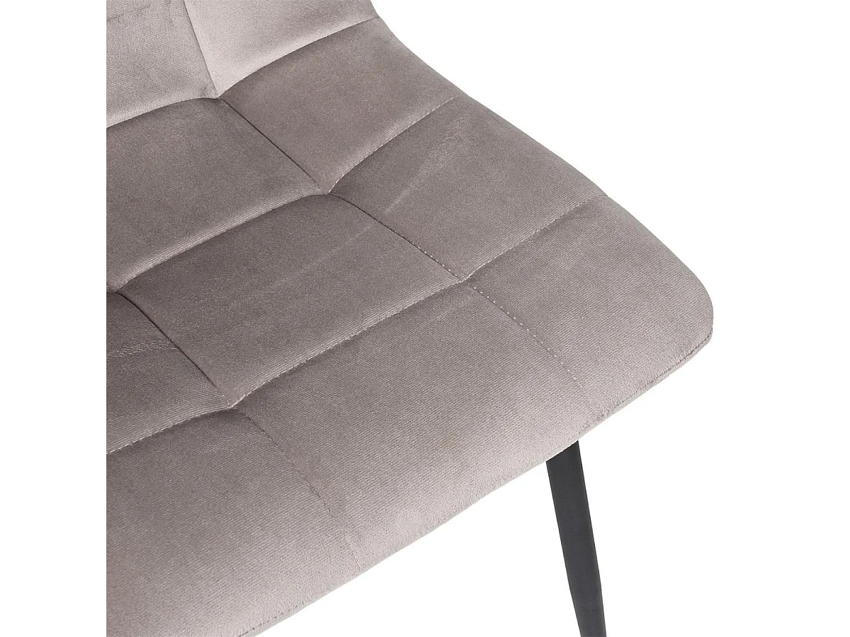Lot de 6 chaises matelassées en tissu toucher doux taupe - MATELIA