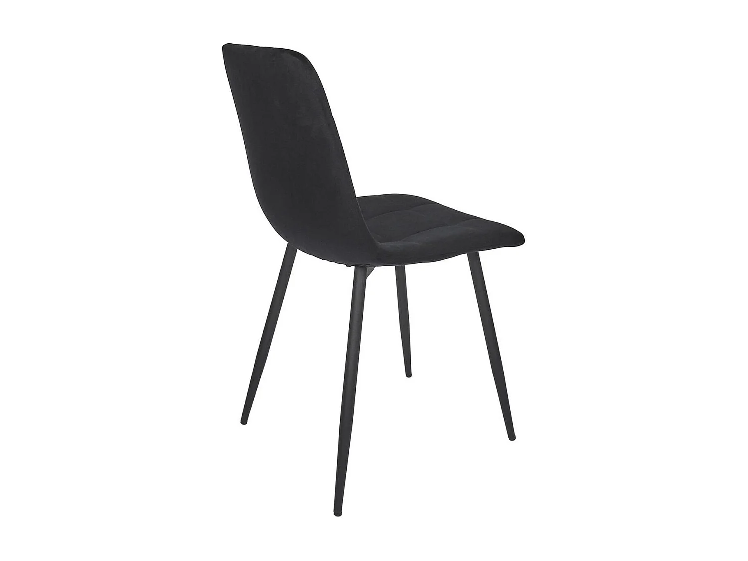 Lot de 4 chaises matelassées en tissu toucher doux noir - MATELIA