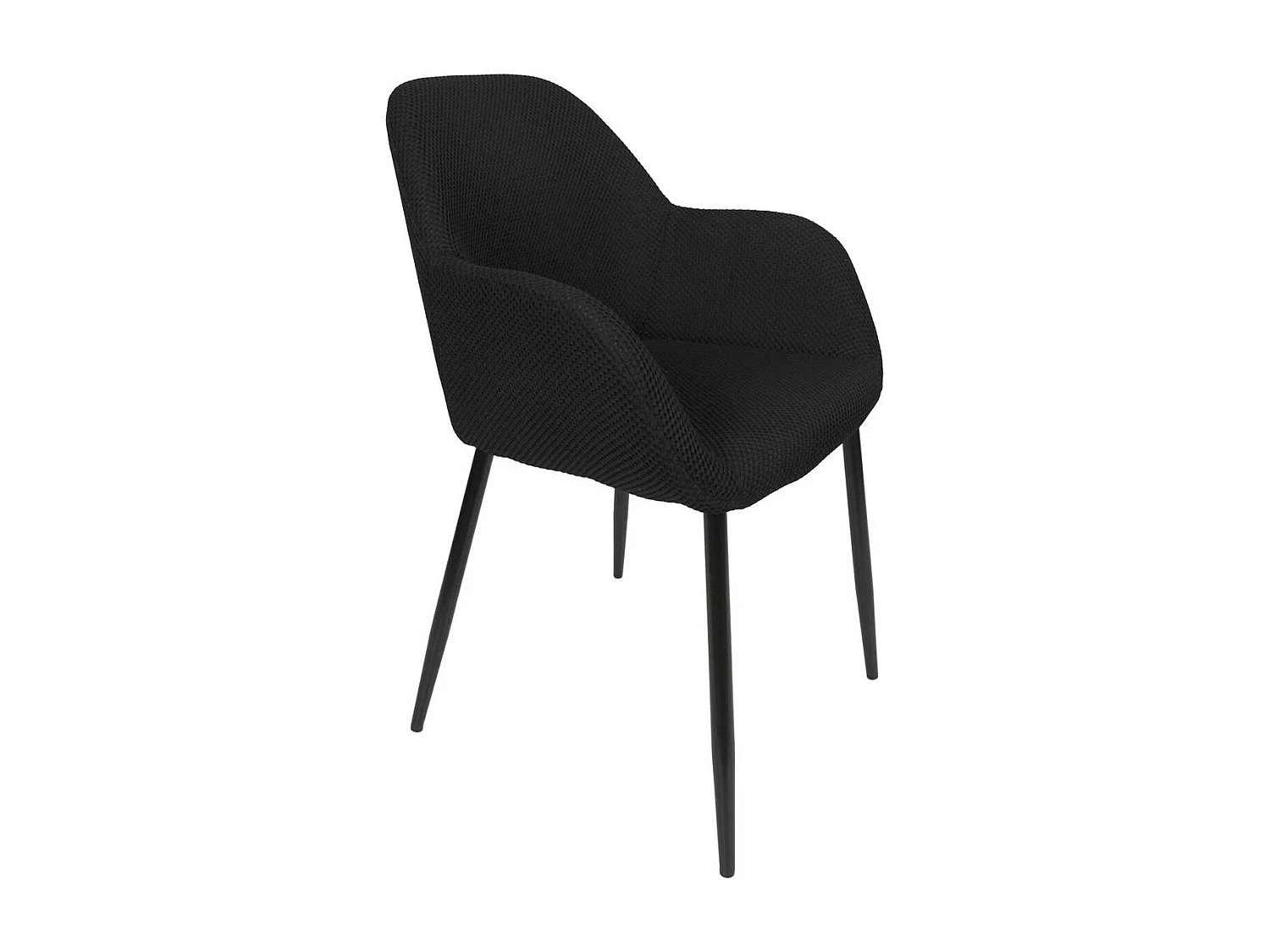 Lot de 2 fauteuils de table en tissu texturé maille 3D noir - ELECTRON