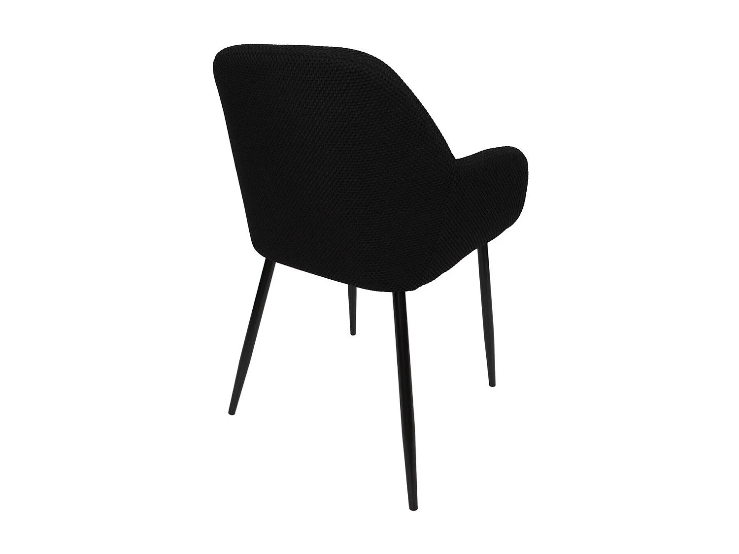 Lot de 2 fauteuils de table en tissu texturé maille 3D noir - ELECTRON