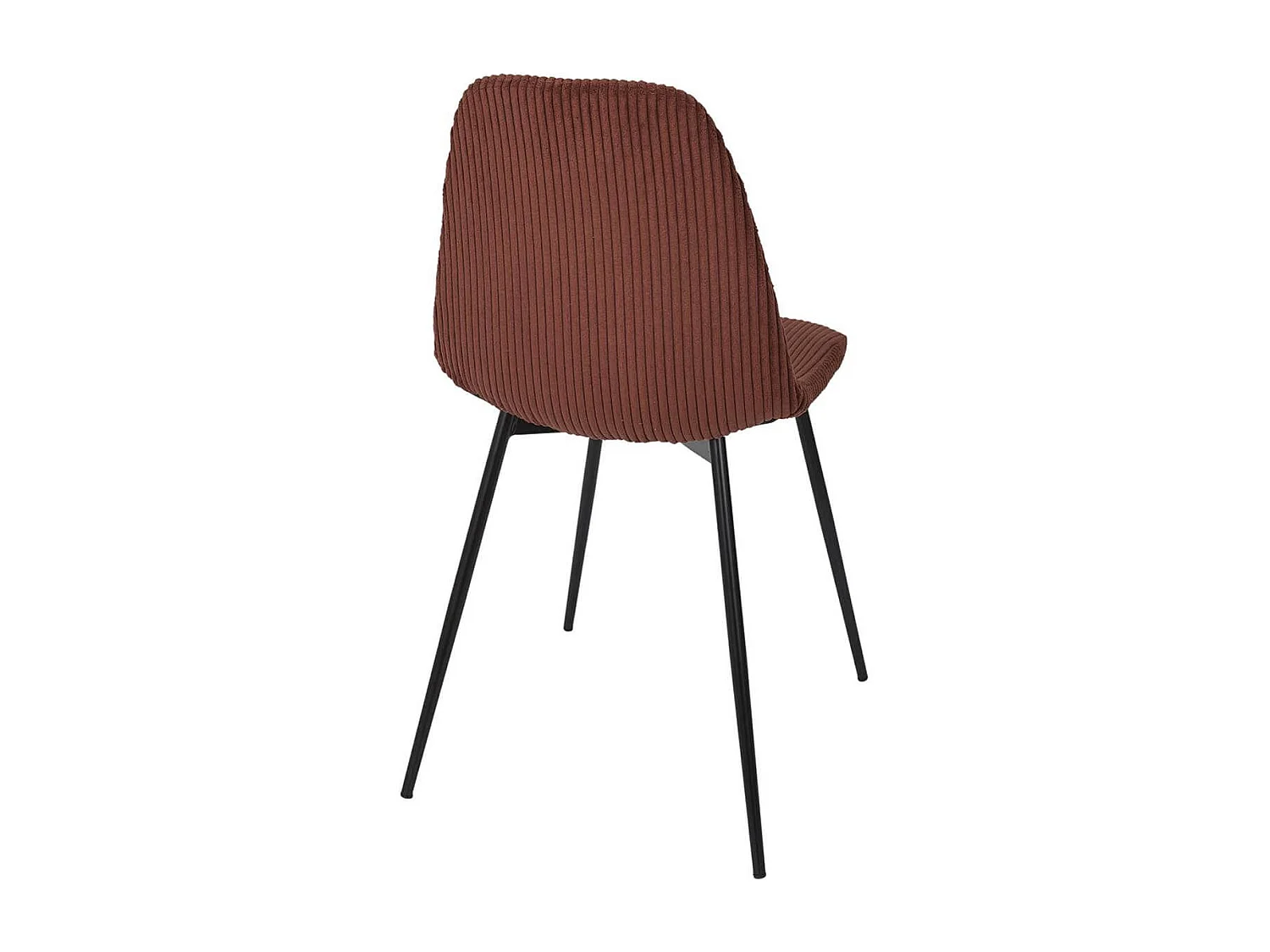 Lot de 4 chaises en velours côtelé coloris terracotta - AMORY