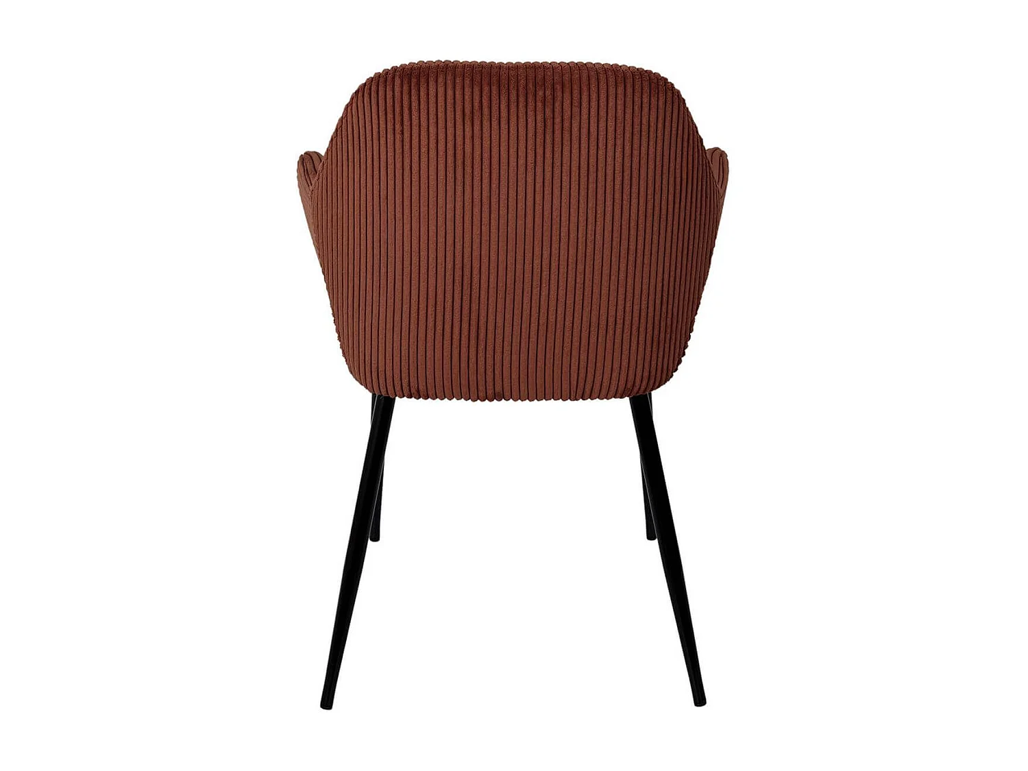 Lot de 4 fauteuils de table en velours côtelé coloris terracotta - AMORY