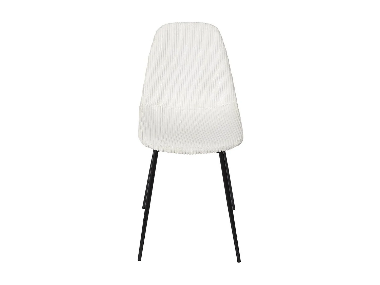 Lot de 4 chaises en velours côtelé coloris crème - AMORY