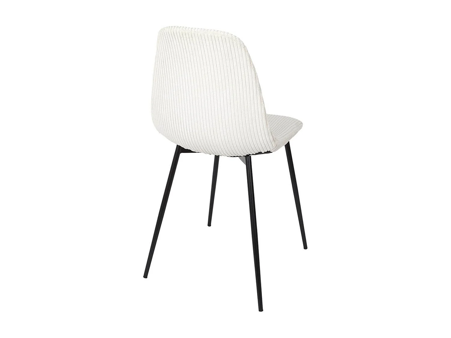 Lot de 4 chaises en velours côtelé coloris crème - AMORY