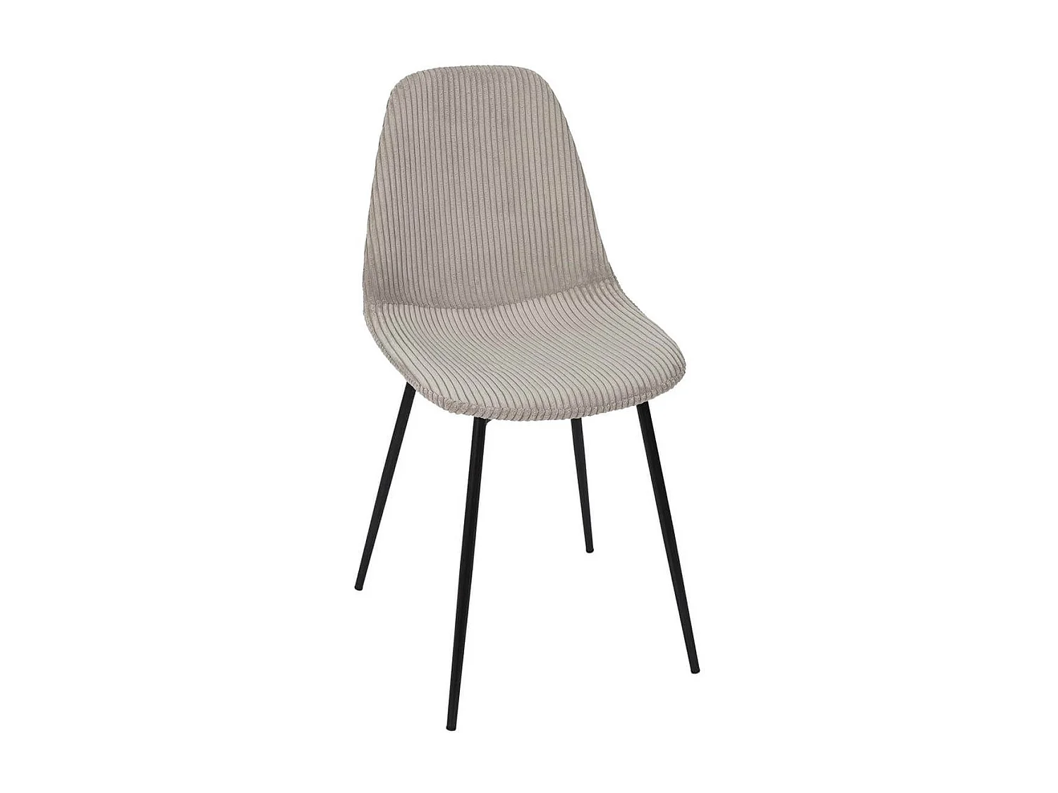 Lot de 4 chaises en velours côtelé coloris taupe - AMORY