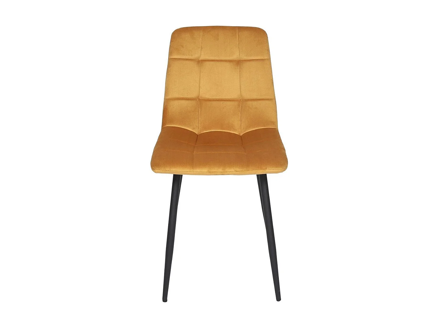 Lot de 2 chaises matelassées en tissu toucher doux jaune - MATELIA