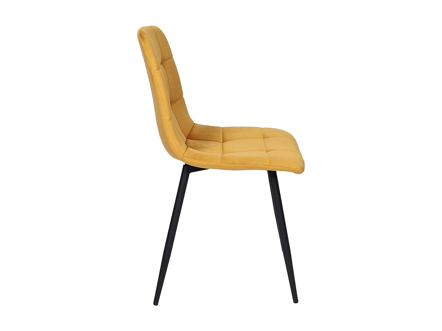 Lot de 2 chaises matelassées en tissu toucher doux jaune - MATELIA