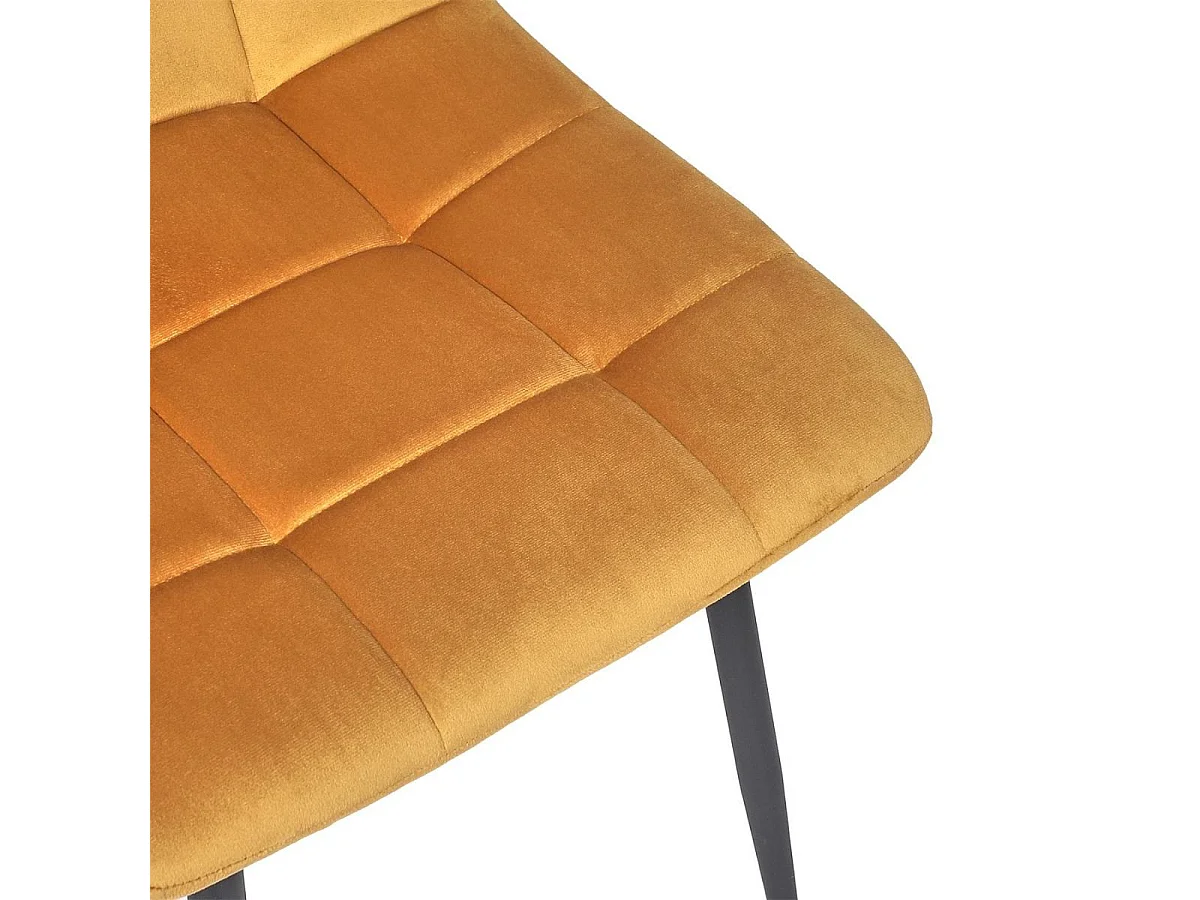 Lot de 2 chaises matelassées en tissu toucher doux jaune - MATELIA