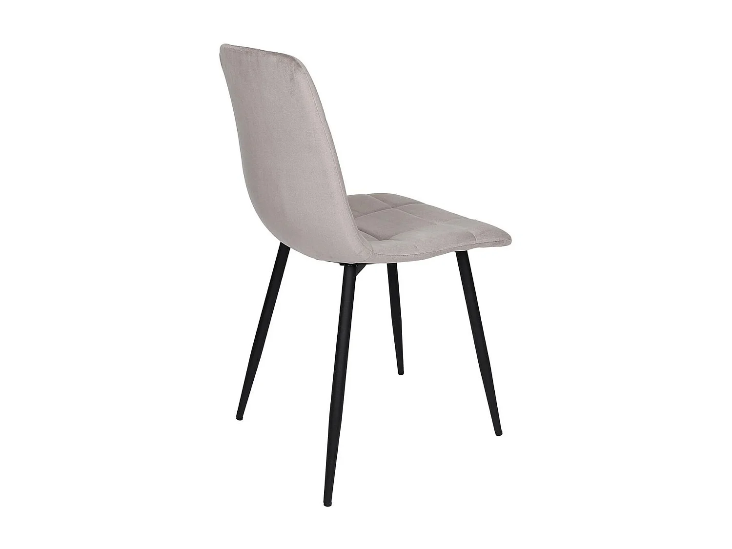 Lot de 2 chaises matelassées en tissu toucher doux taupe - MATELIA