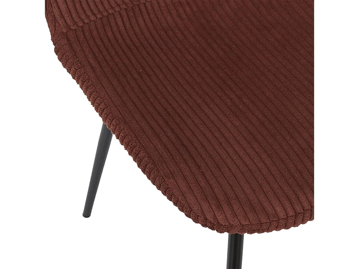 Lot de 6 chaises en velours côtelé coloris terracotta - AMORY