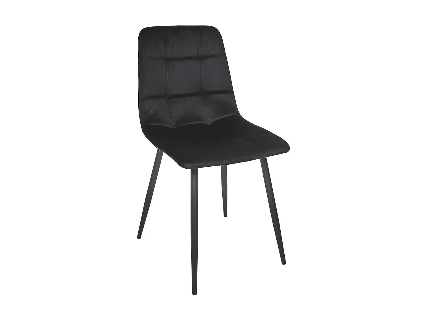 Lot de 6 chaises matelassées en tissu toucher doux noir - MATELIA