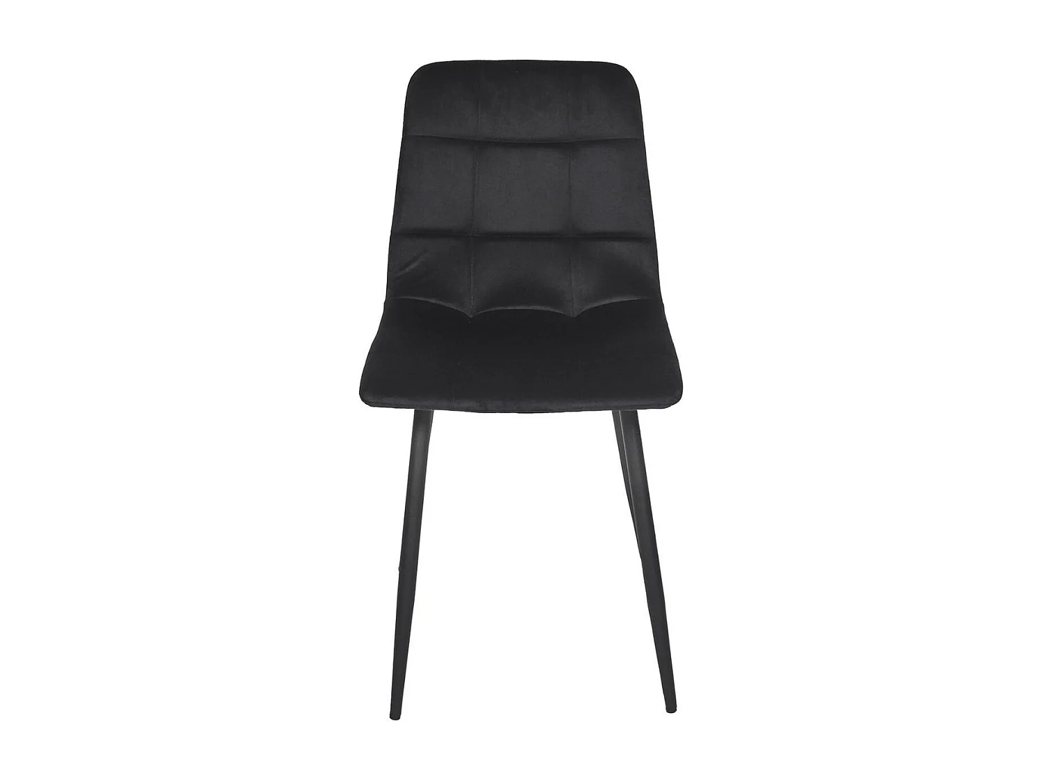 Lot de 6 chaises matelassées en tissu toucher doux noir - MATELIA