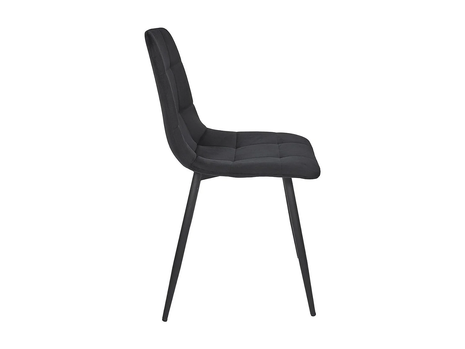 Lot de 6 chaises matelassées en tissu toucher doux noir - MATELIA