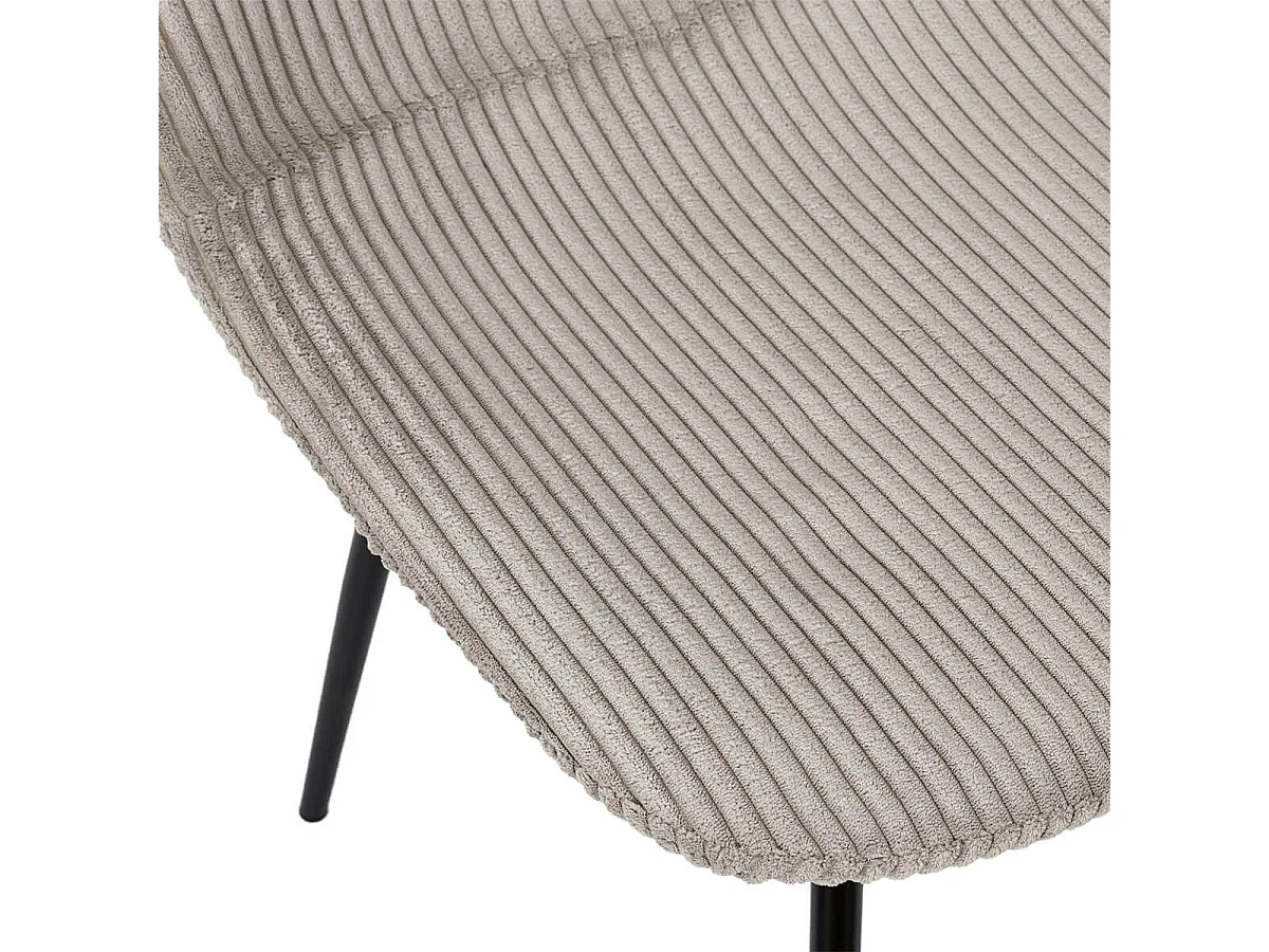 Lot de 6 chaises en velours côtelé coloris taupe - AMORY