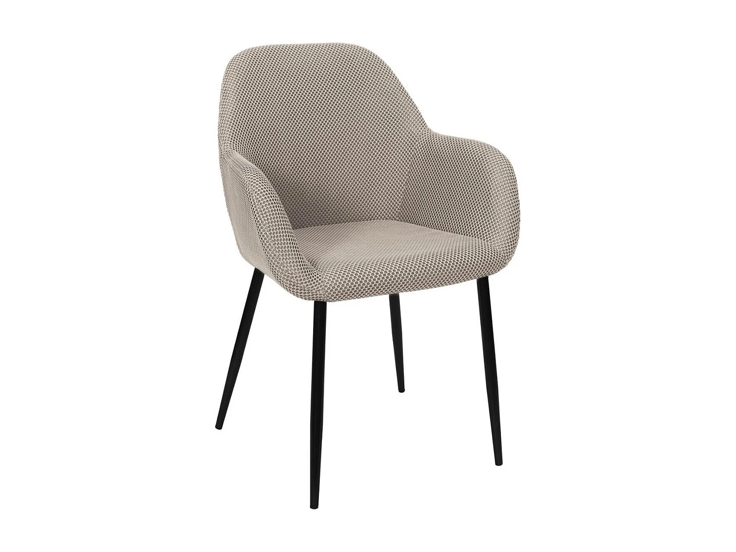 Lot de 4 fauteuils de table en tissu texturé maille 3D gris - ELECTRON