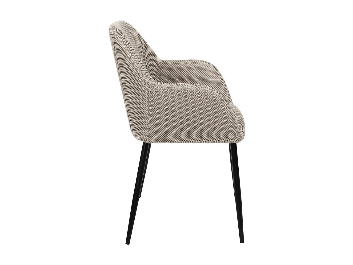 Lot de 4 fauteuils de table en tissu texturé maille 3D gris - ELECTRON