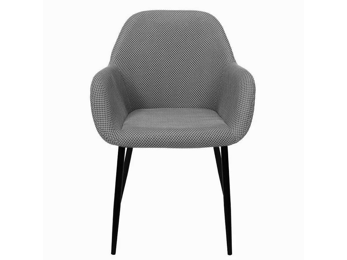 Lot de 4 fauteuils de table en tissu texturé maille 3D gris - ELECTRON
