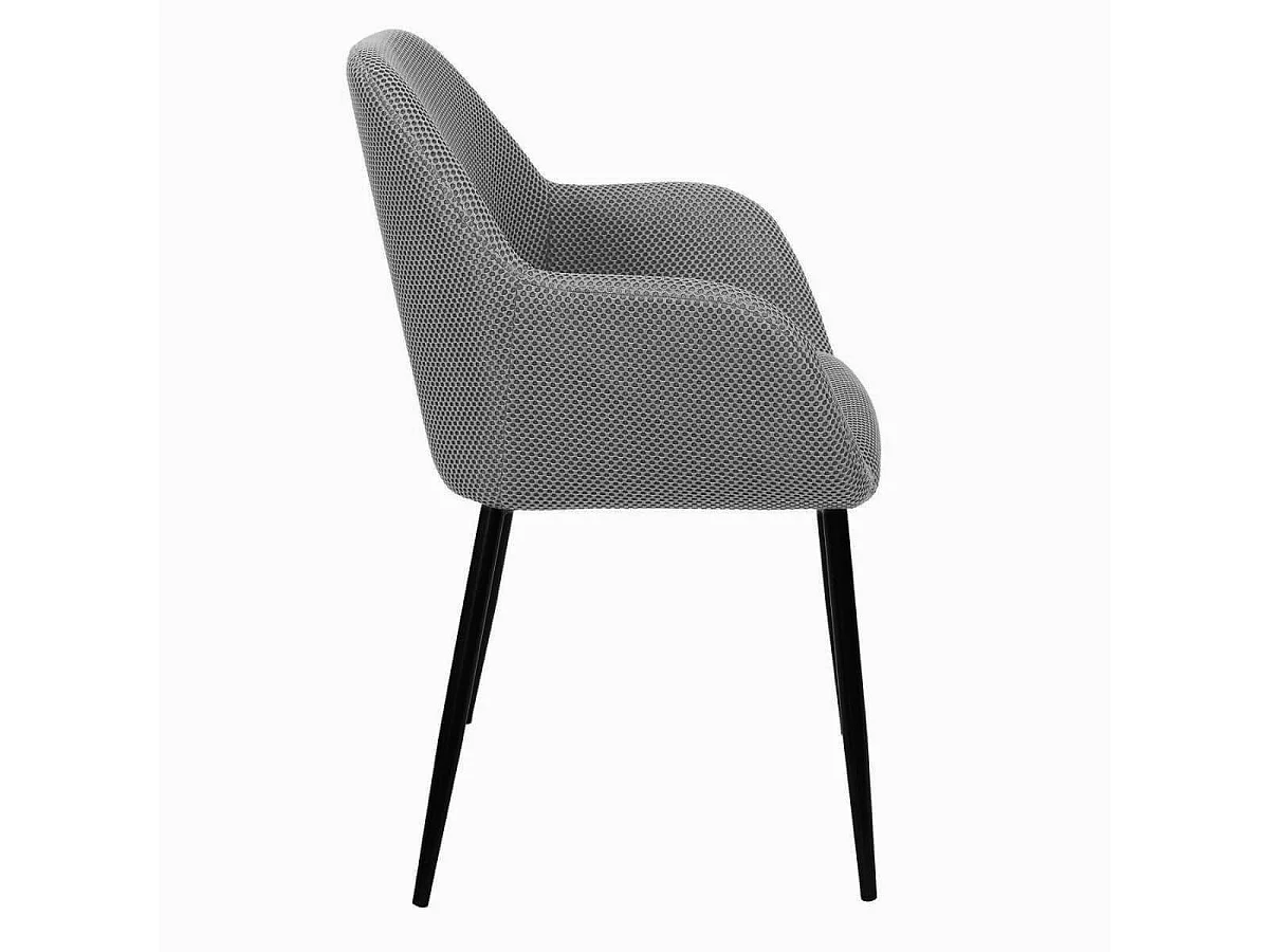 Lot de 4 fauteuils de table en tissu texturé maille 3D gris - ELECTRON