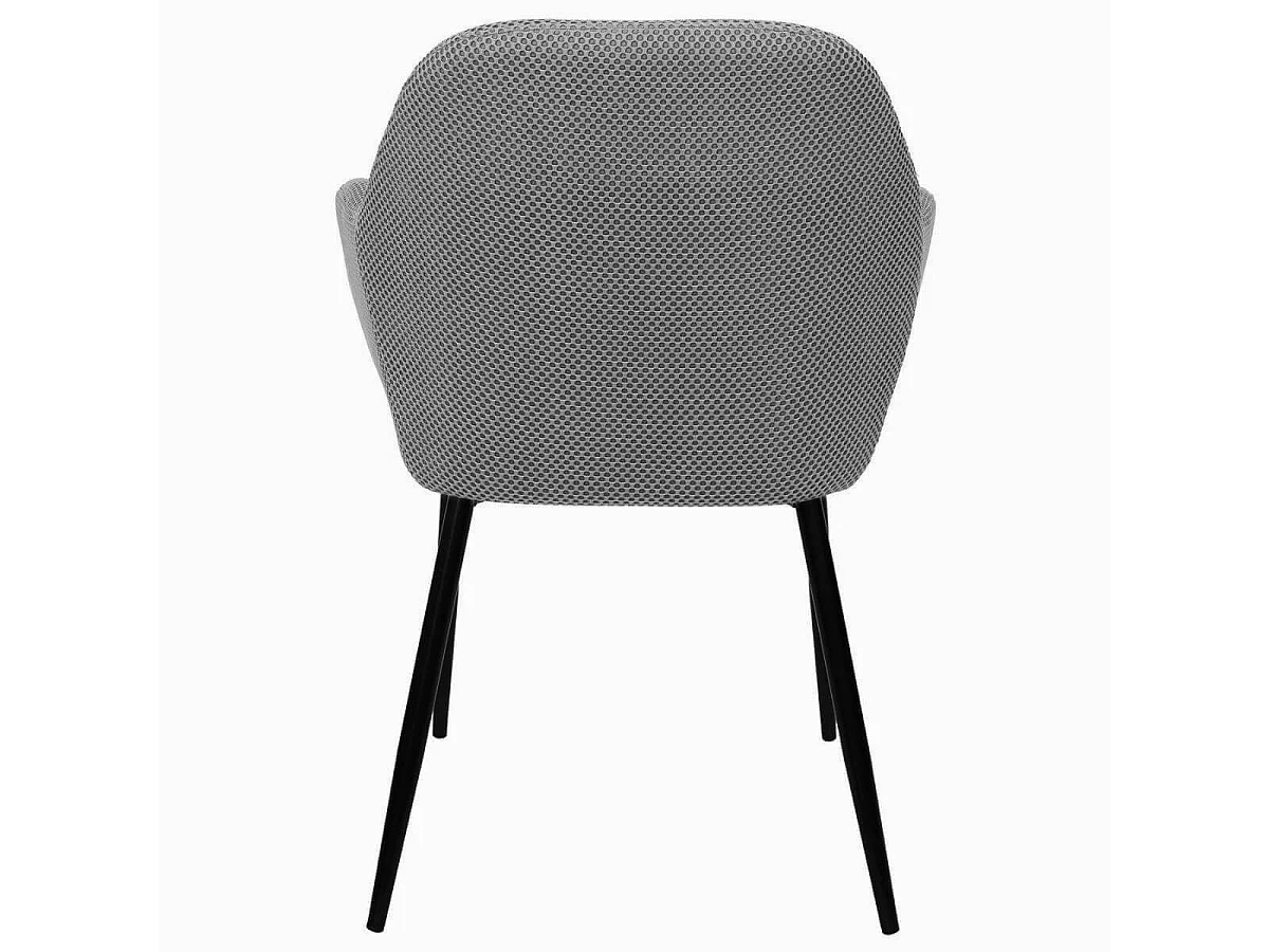 Lot de 4 fauteuils de table en tissu texturé maille 3D gris - ELECTRON