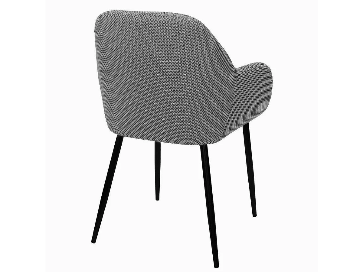 Lot de 4 fauteuils de table en tissu texturé maille 3D gris - ELECTRON