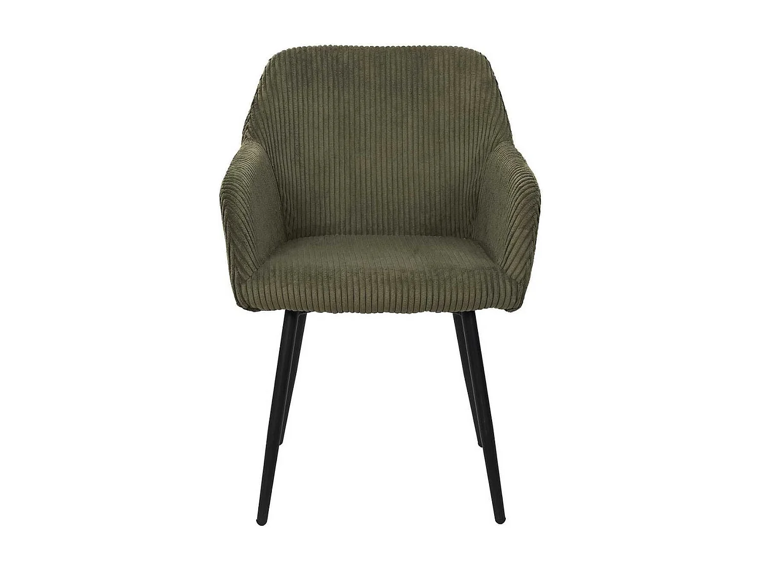 Lot de 4 fauteuils de table en velours côtelé coloris vert - AMORY