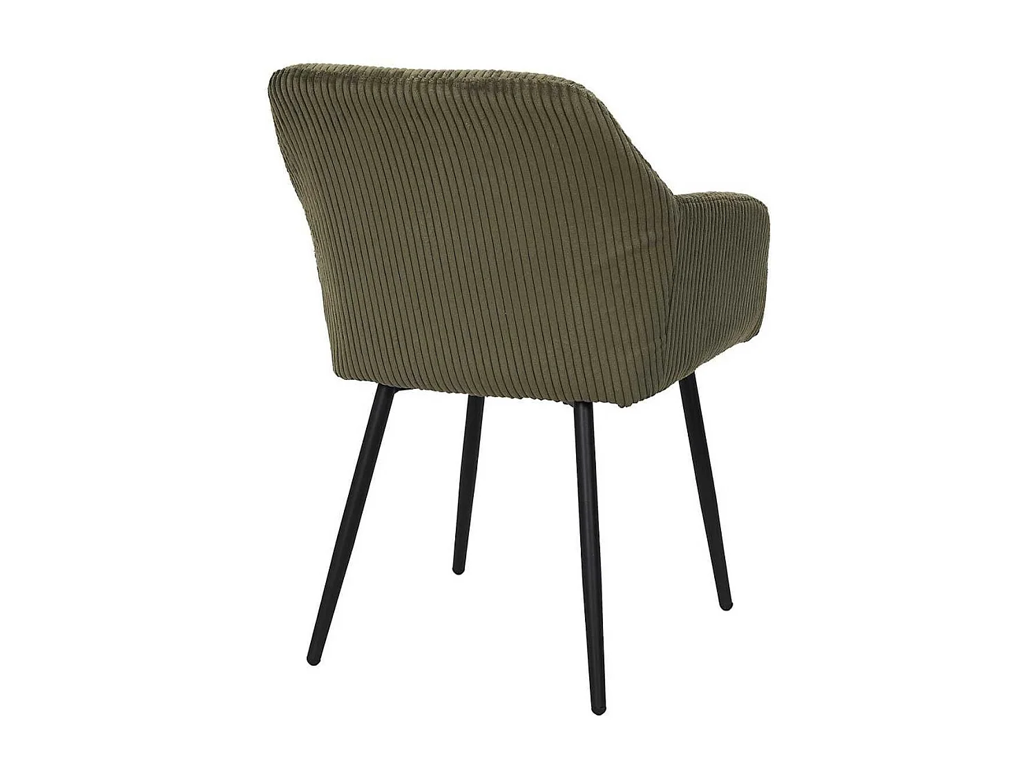 Lot de 4 fauteuils de table en velours côtelé coloris vert - AMORY