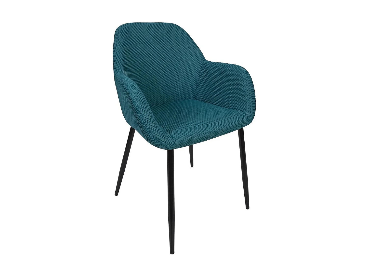 Lot de 4 fauteuils de table en tissu texturé maille 3D bleu - ELECTRON