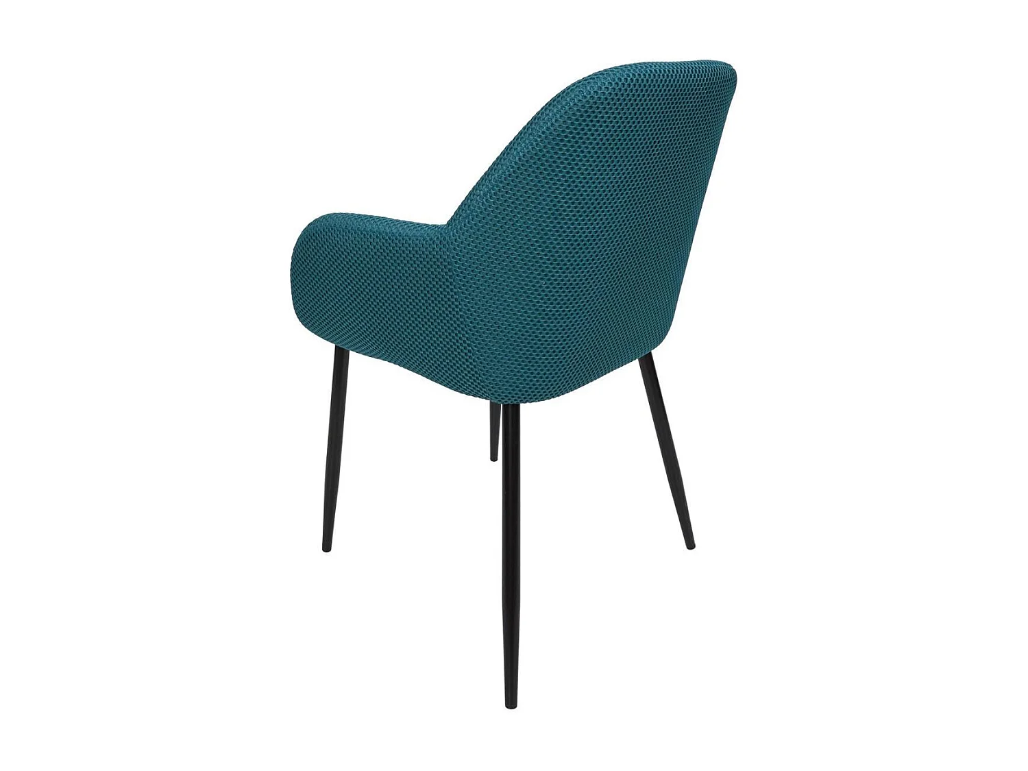 Lot de 4 fauteuils de table en tissu texturé maille 3D bleu - ELECTRON