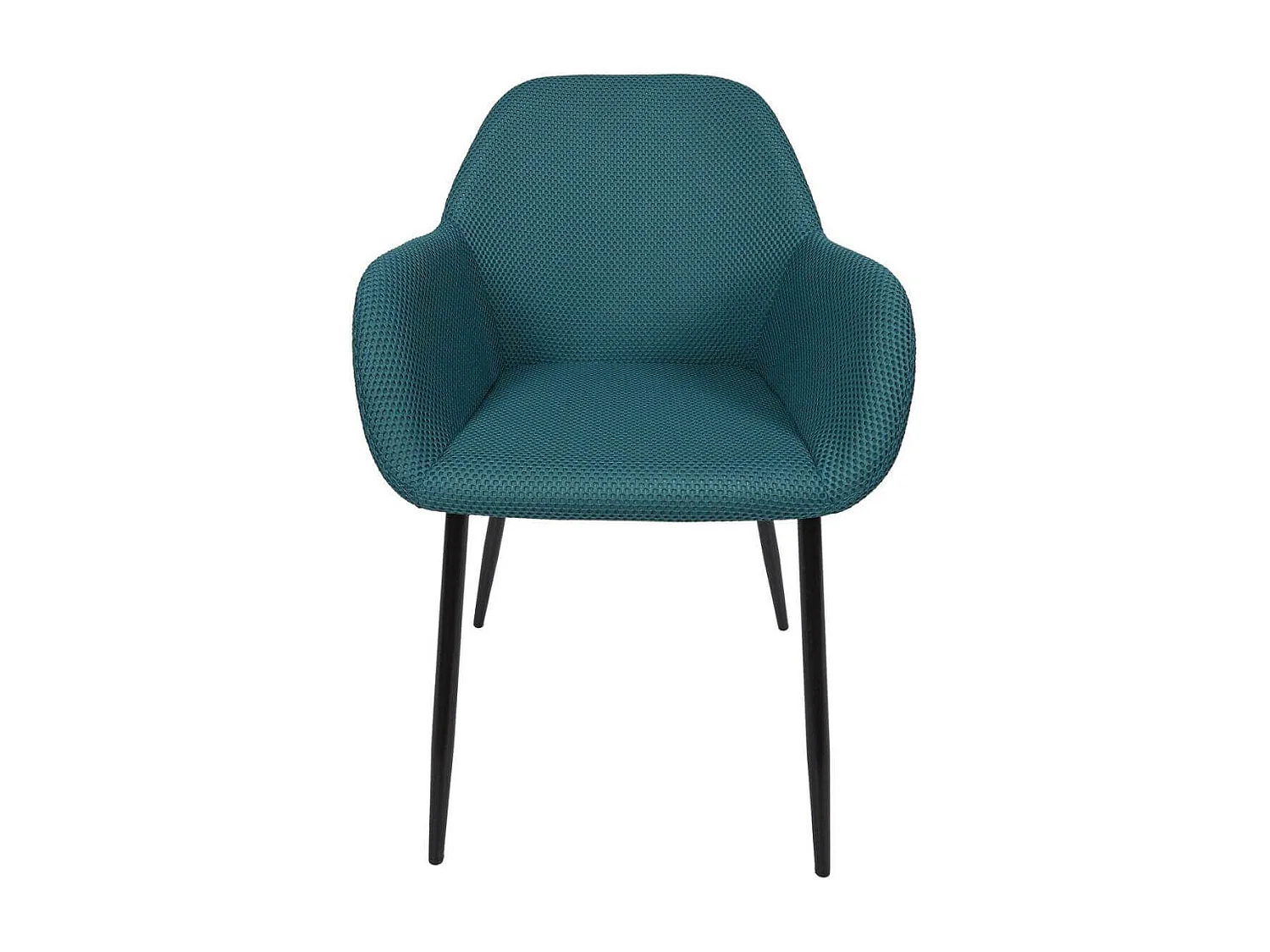 Lot de 4 fauteuils de table en tissu texturé maille 3D bleu - ELECTRON