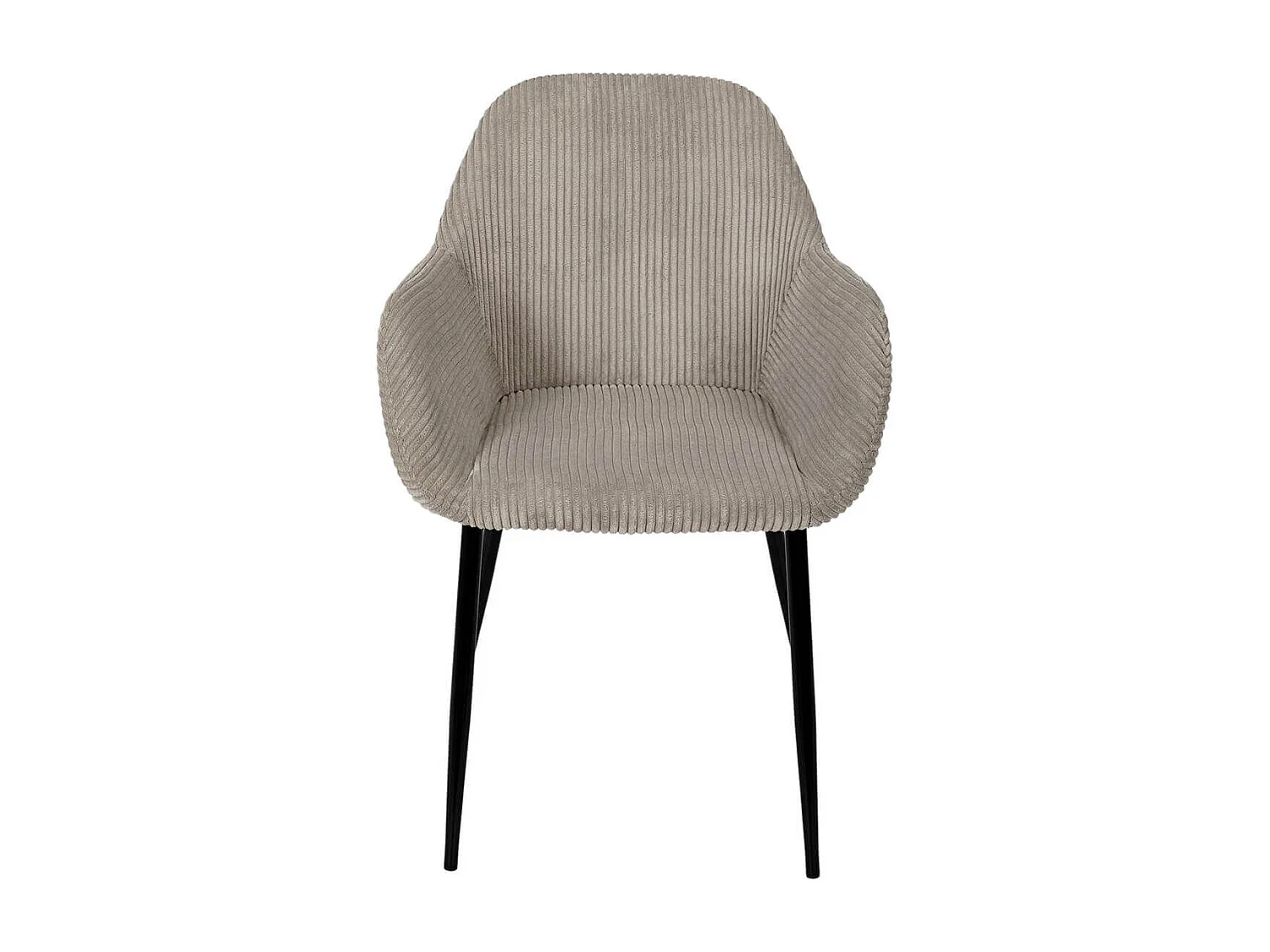 Lot de 4 fauteuils de table en velours côtelé coloris taupe - AMORY