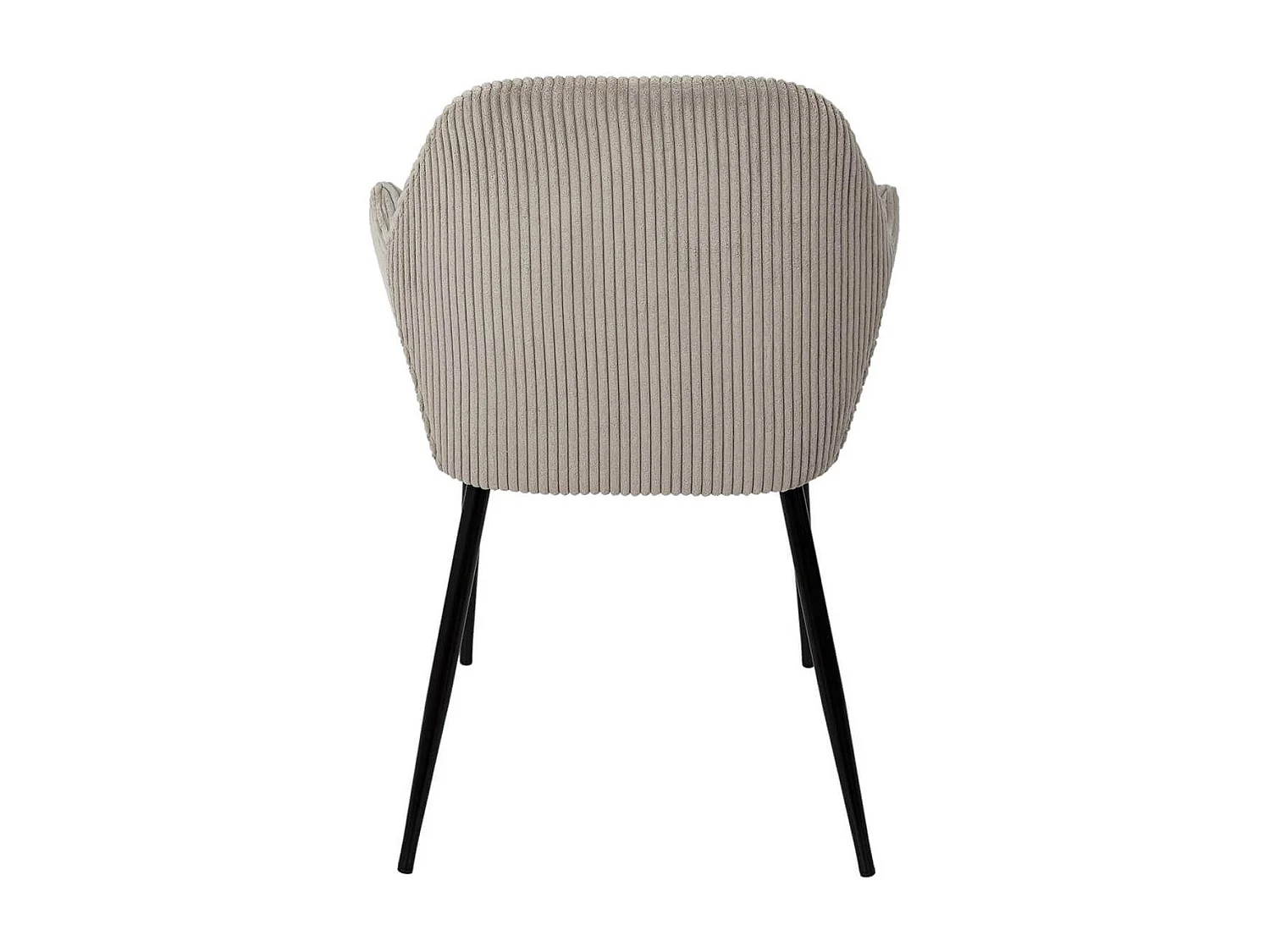 Lot de 4 fauteuils de table en velours côtelé coloris taupe - AMORY