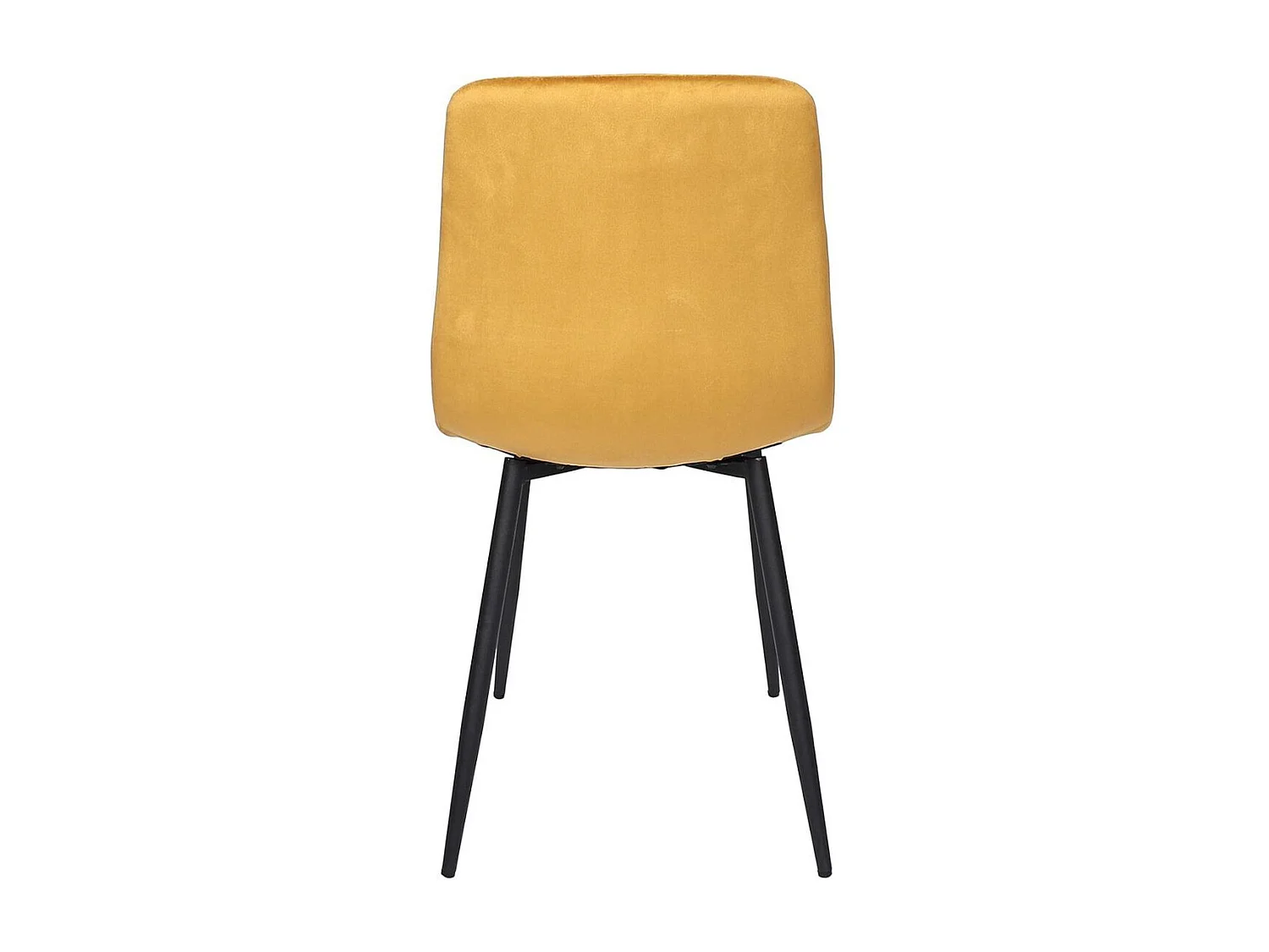 Lot de 4 chaises matelassées en tissu toucher doux jaune - MATELIA