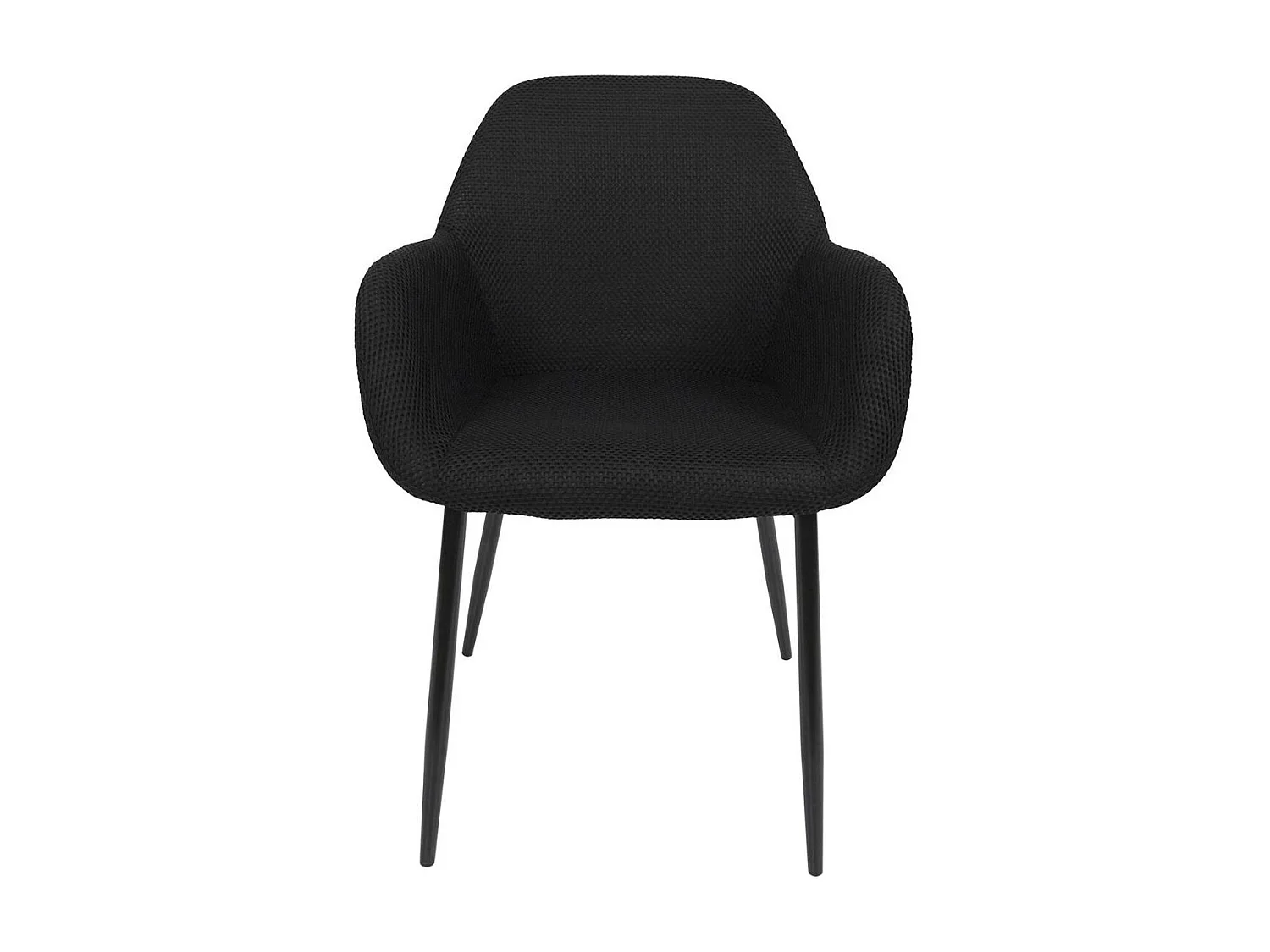 Lot de 4 fauteuils de table en tissu texturé maille 3D noir - ELECTRON