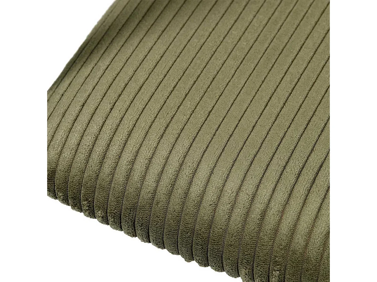 Lot de 4 fauteuils de table design en métal et velours côtelé coloris vert - AMORY