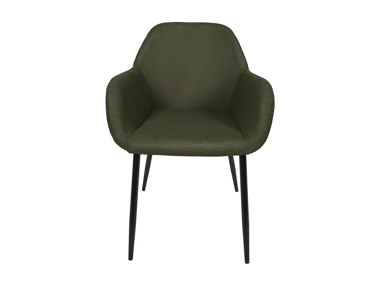 Lot de 4 fauteuils de table en tissu texturé maille 3D kaki - ELECTRON