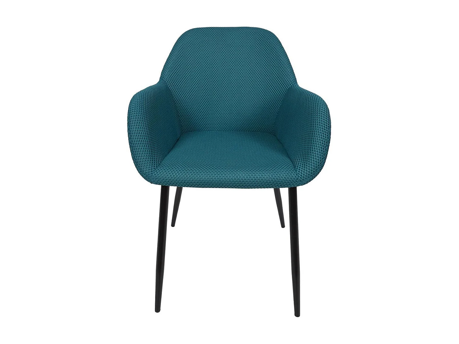 Lot de 2 fauteuils de table en tissu texturé maille 3D bleu - ELECTRON