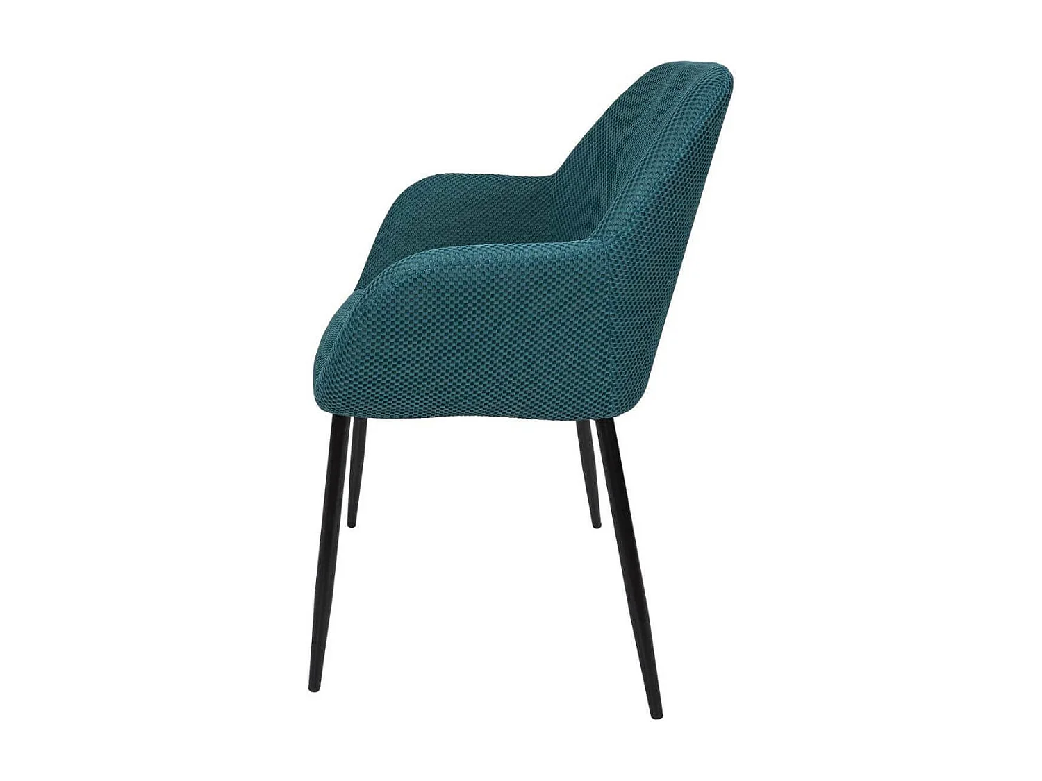 Lot de 2 fauteuils de table en tissu texturé maille 3D bleu - ELECTRON