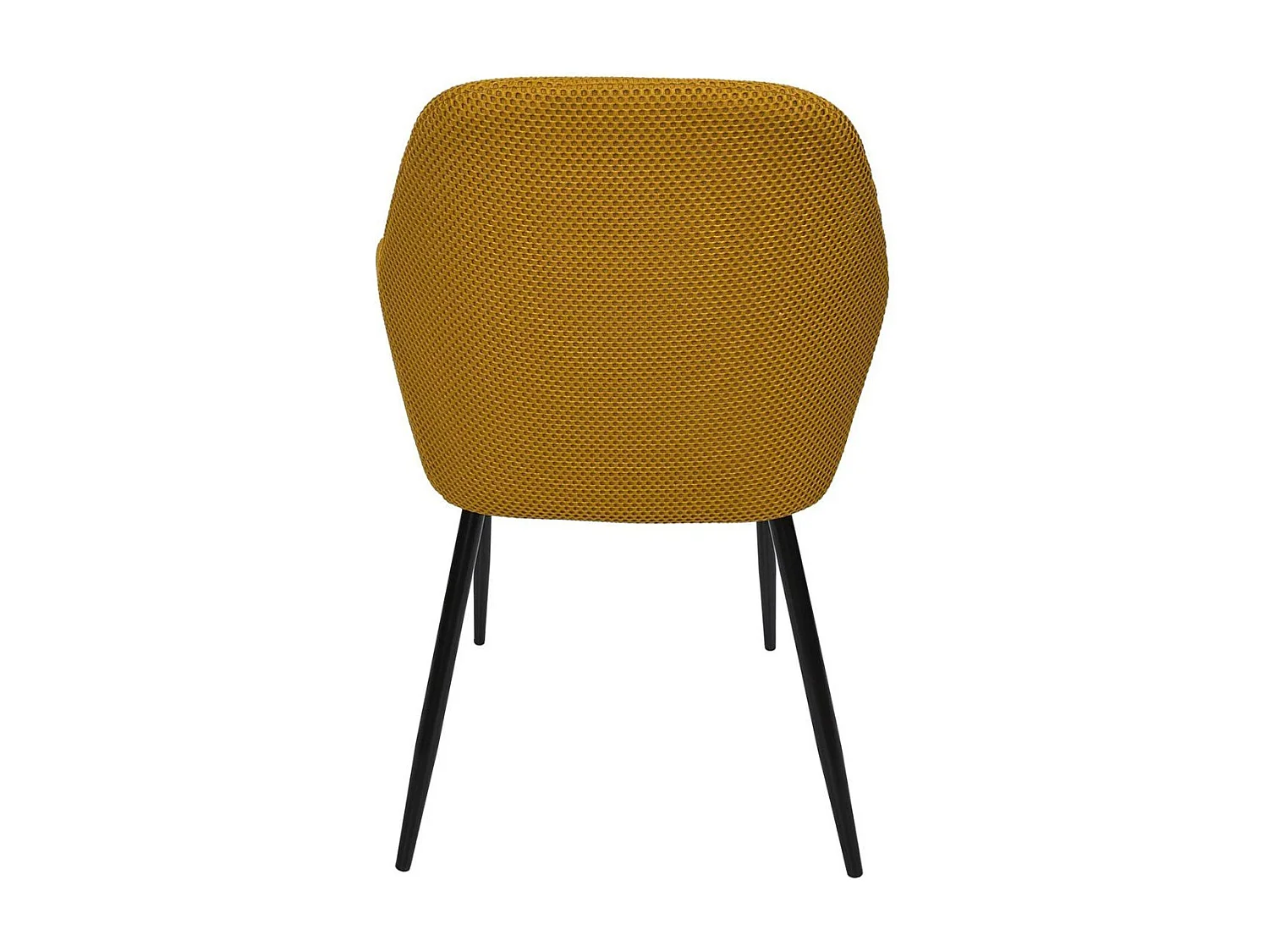 Lot de 4 fauteuils de table en tissu texturé maille 3D jaune - ELECTRON