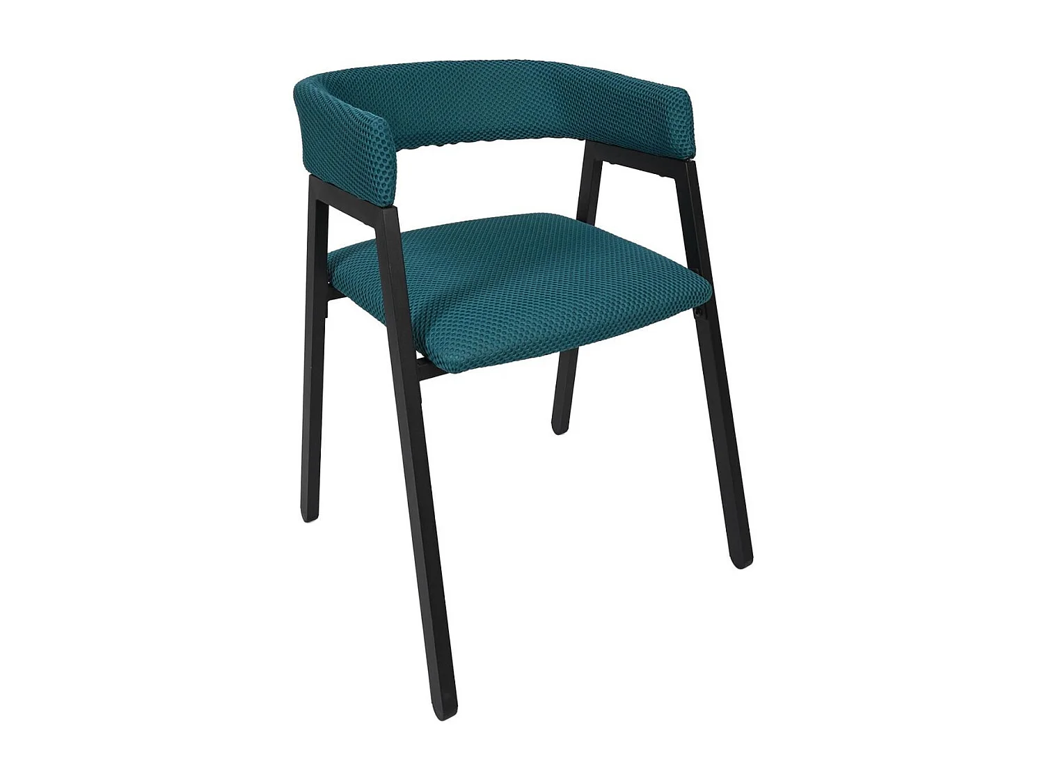 Lot de 2 fauteuils design de table en tissu texturé maille 3D bleu - ELECTRON