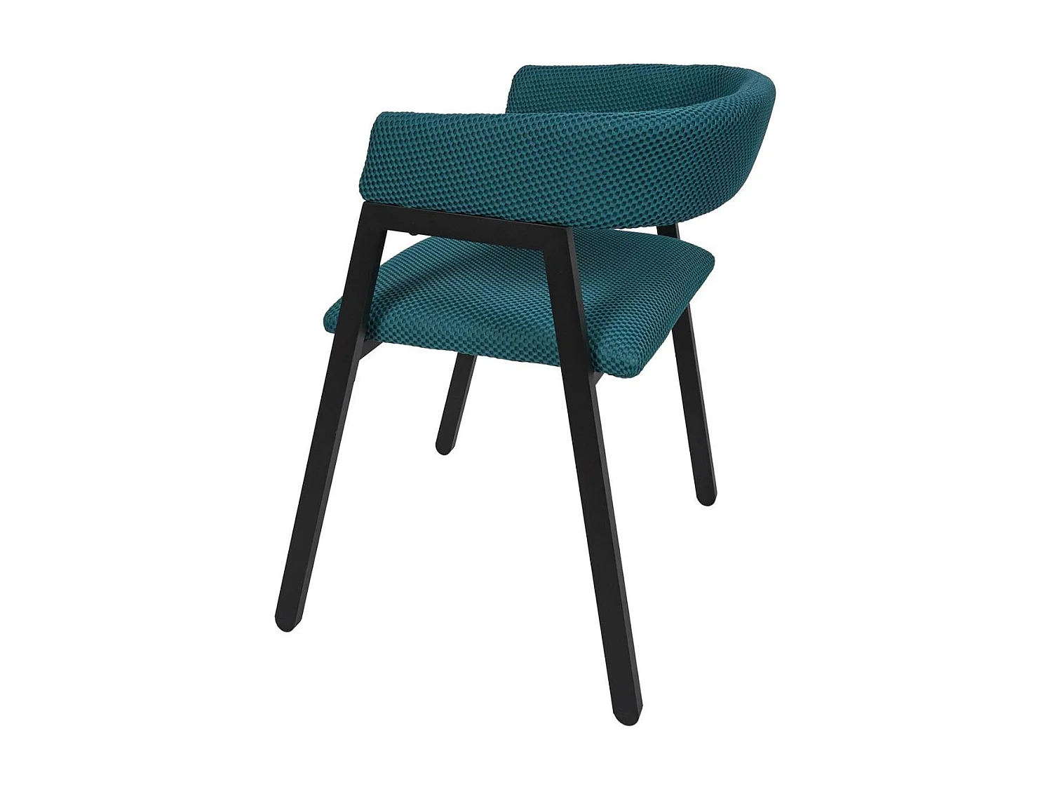 Lot de 2 fauteuils design de table en tissu texturé maille 3D bleu - ELECTRON