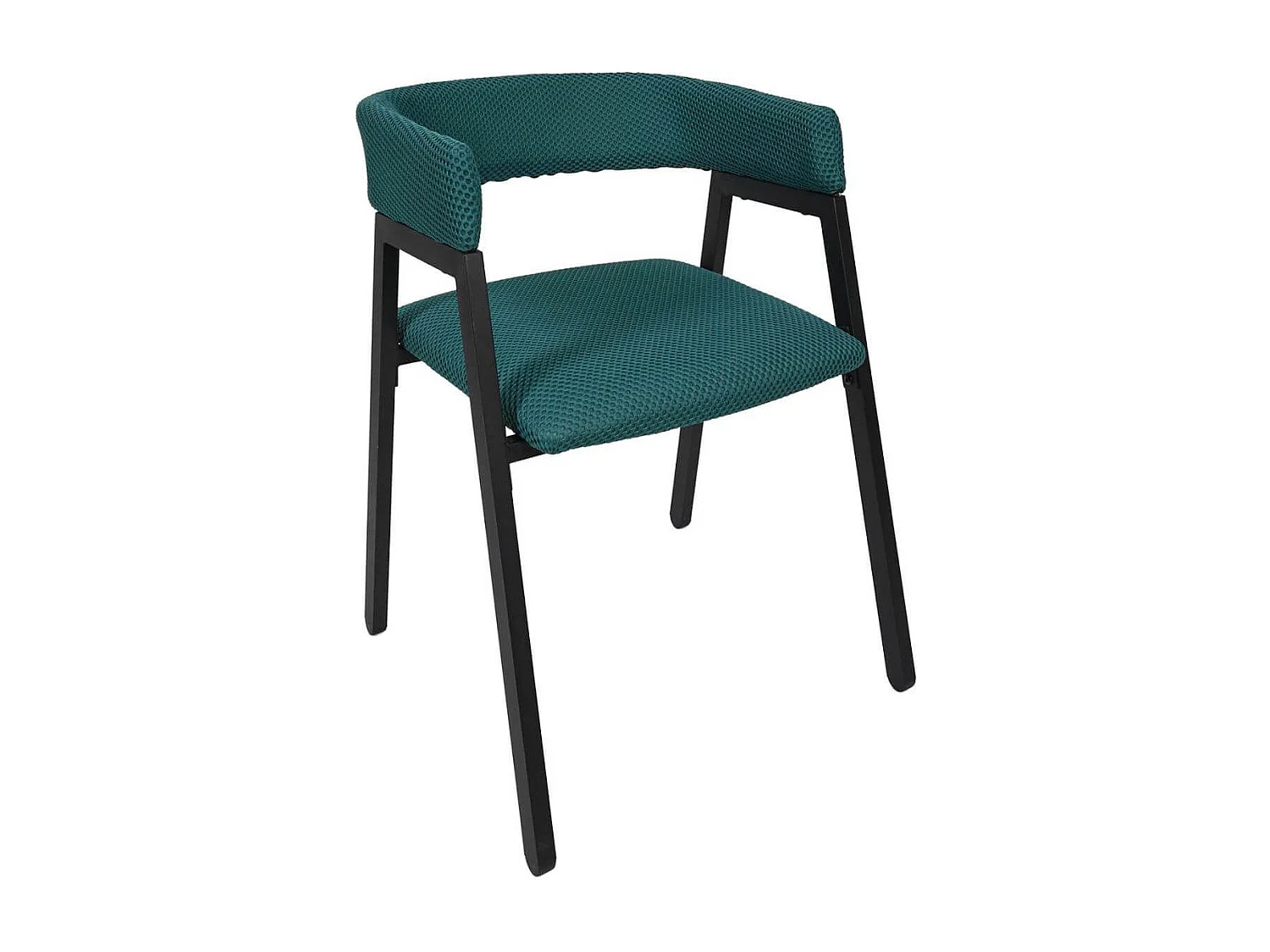 Lot de 2 fauteuils design de table en tissu texturé maille 3D bleu - ELECTRON