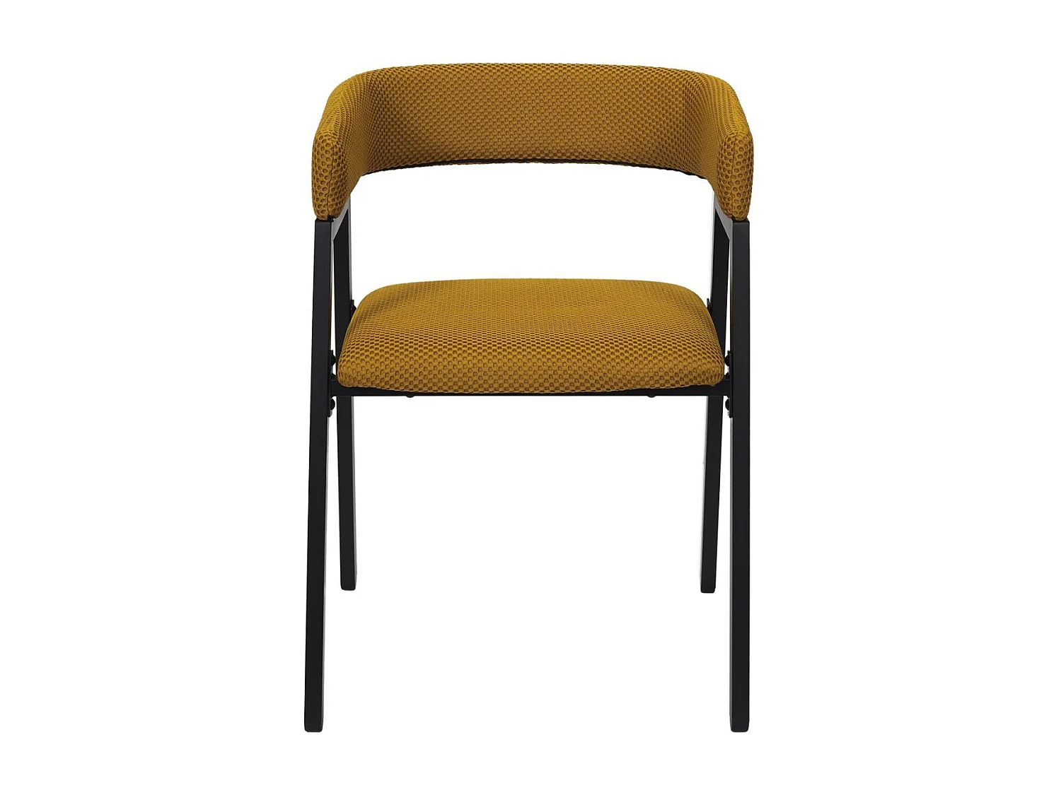 Lot de 2 fauteuils design de table en tissu texturé maille 3D jaune - ELECTRON