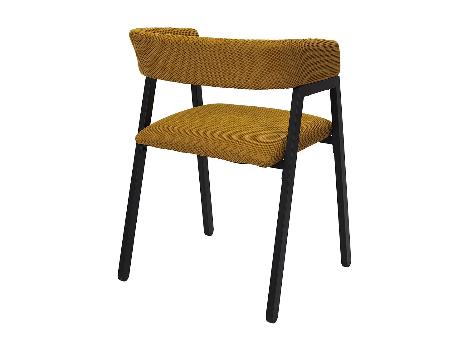Lot de 2 fauteuils design de table en tissu texturé maille 3D jaune - ELECTRON