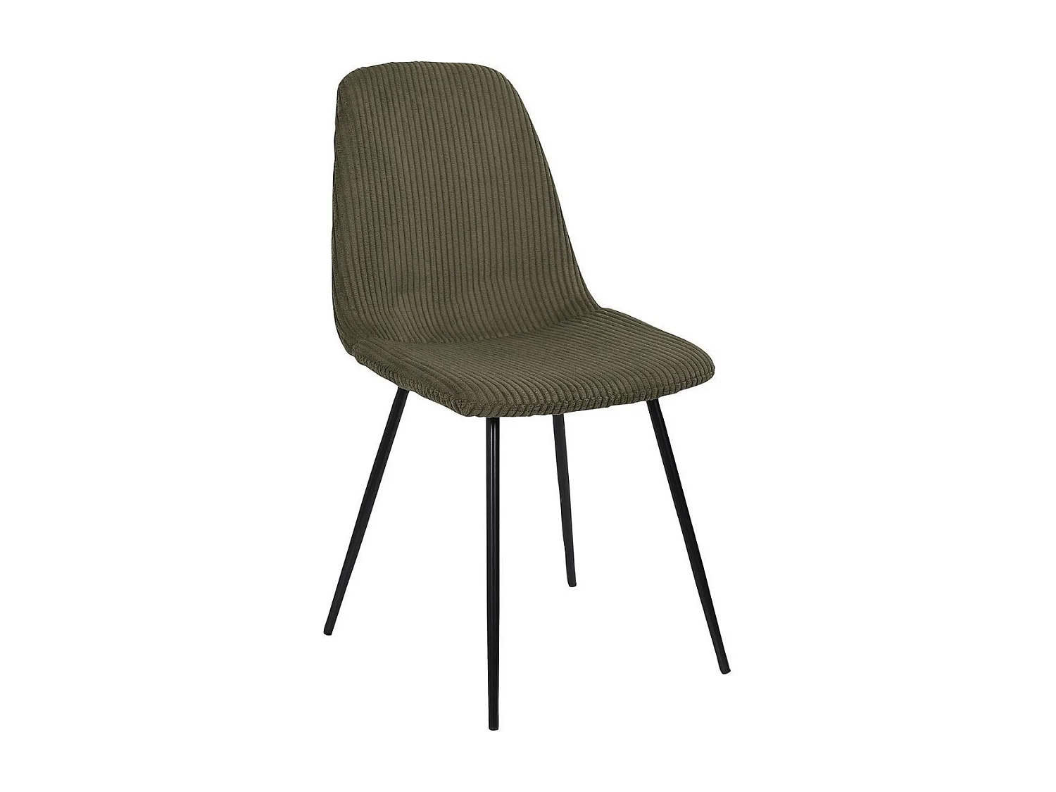 Lot de 4 chaises en velours côtelé coloris vert - AMORY