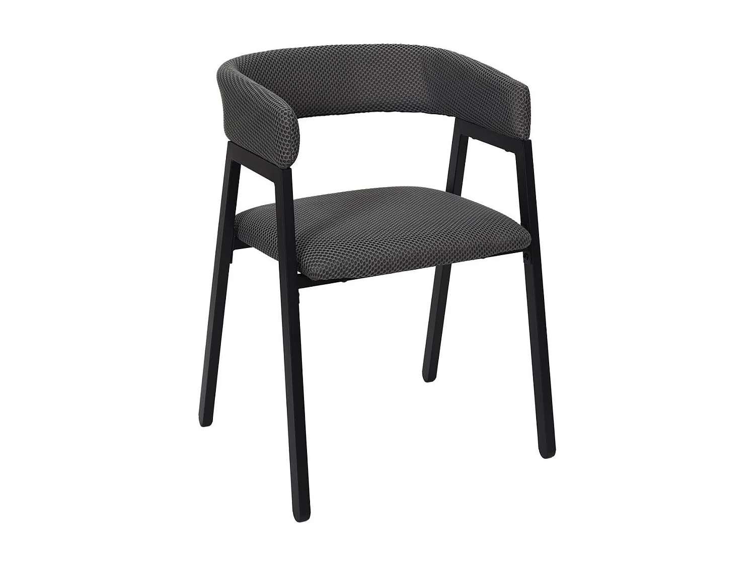 Lot de 2 fauteuils design de table en tissu texturé maille 3D gris - ELECTRON