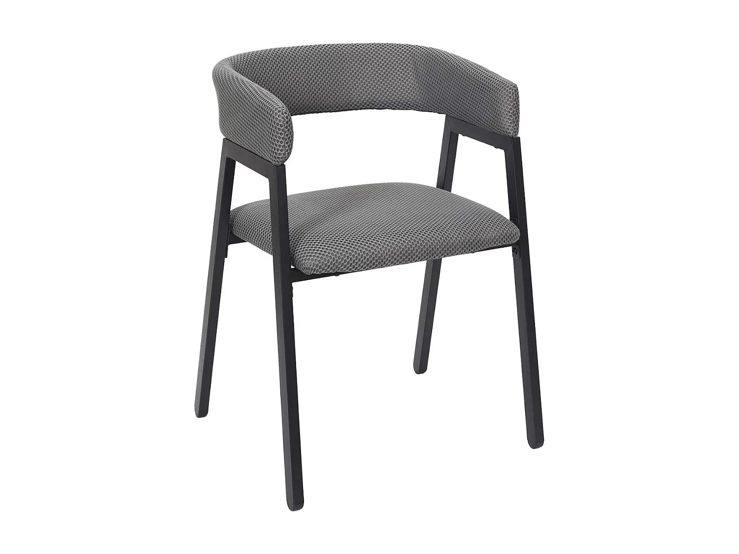 Lot de 2 fauteuils design de table en tissu texturé maille 3D gris - ELECTRON