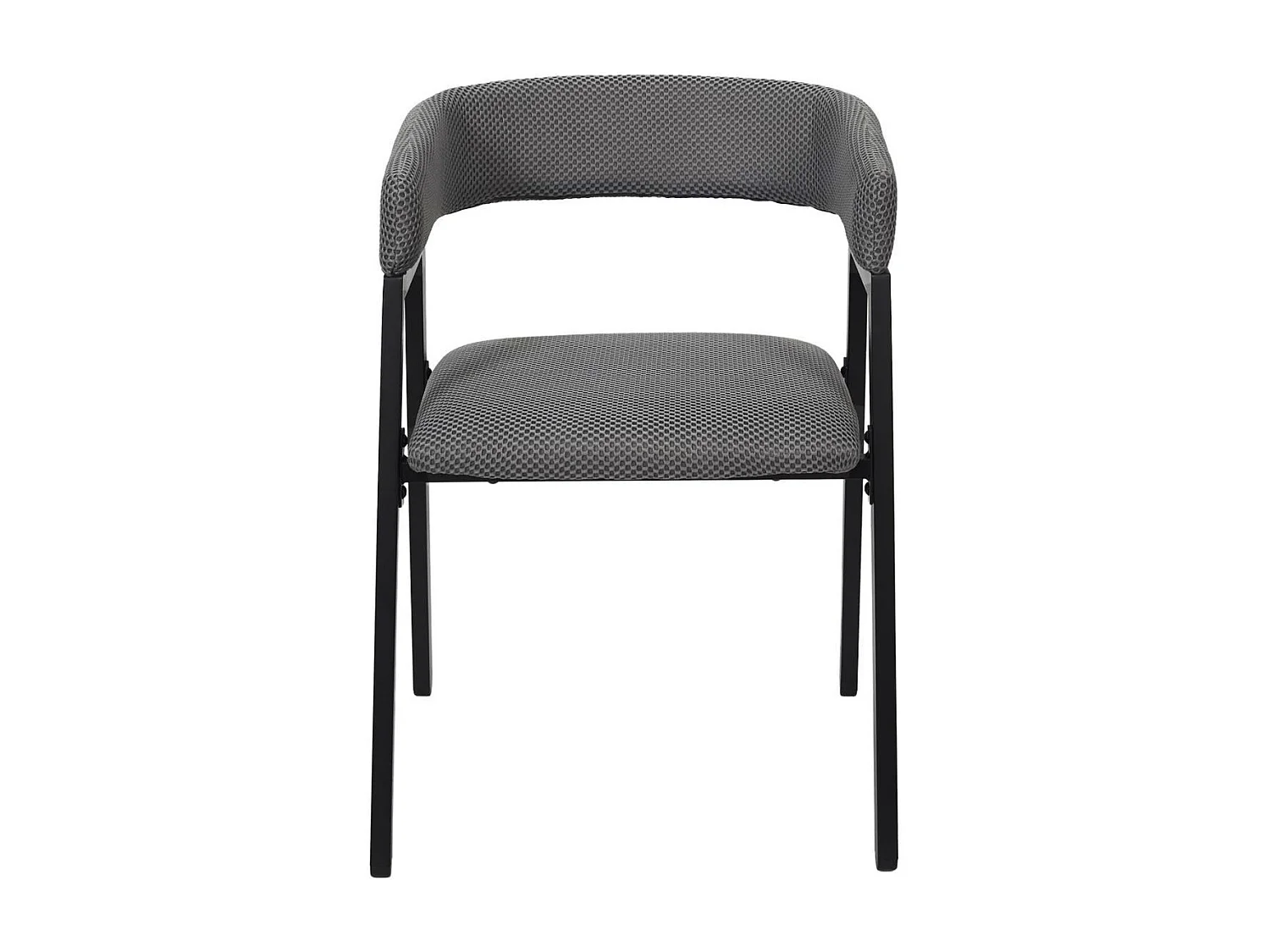 Lot de 2 fauteuils design de table en tissu texturé maille 3D gris - ELECTRON