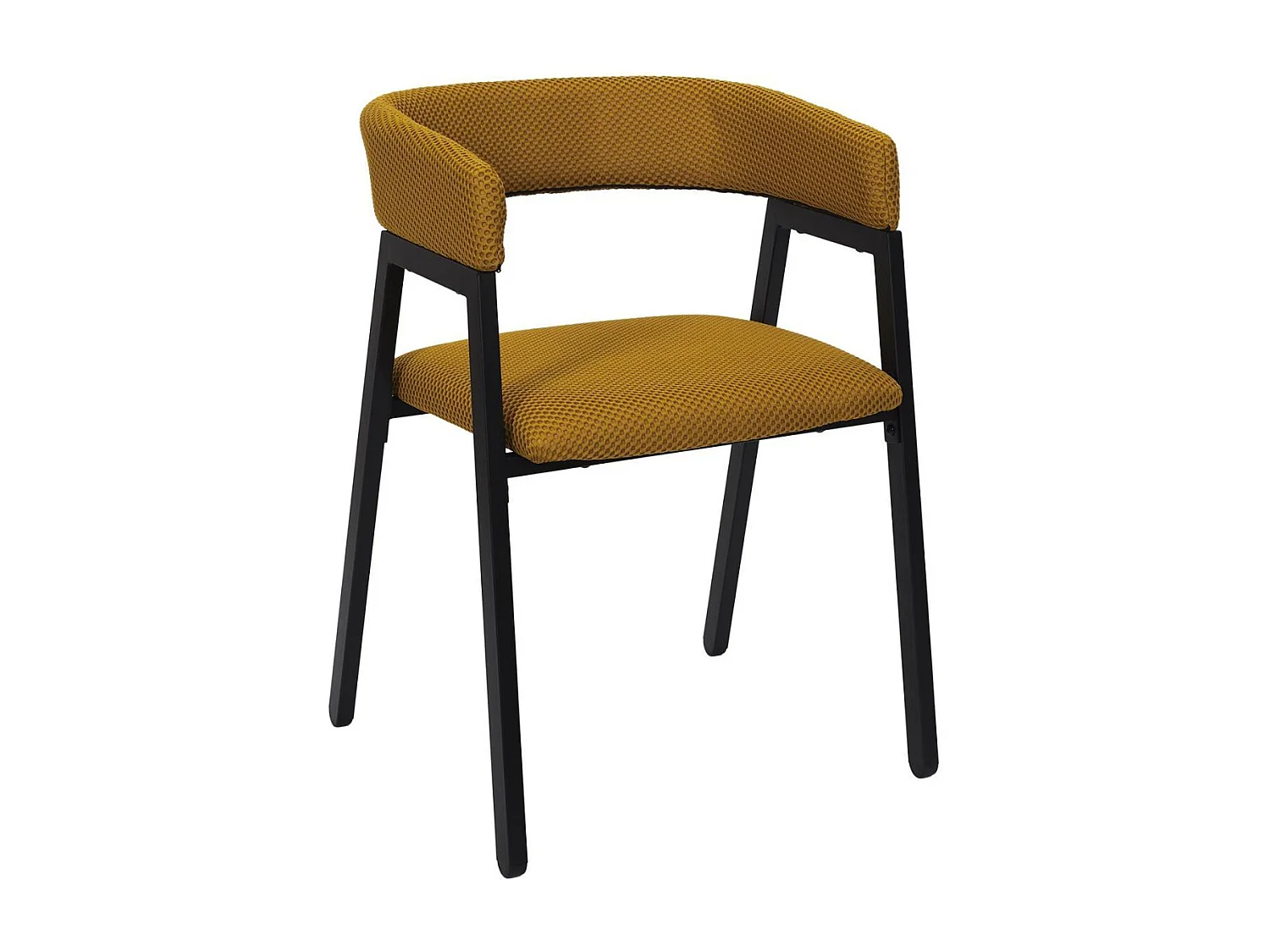 Lot de 4 fauteuils design de table en tissu texturé maille 3D jaune - ELECTRON