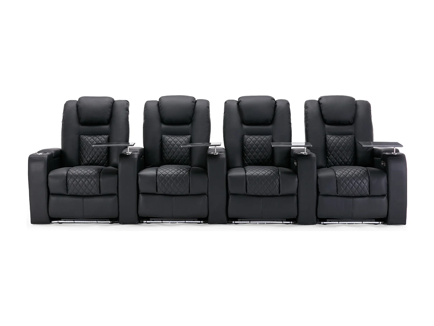 Broadway 4 Seater Cinema Electric Recliner Chair USB LED Base w Tray