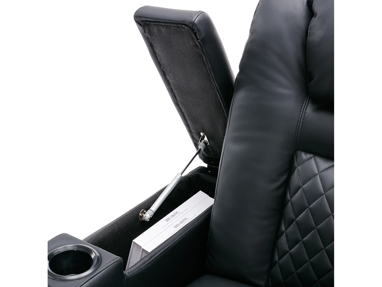 Broadway 4 Seater Cinema Electric Recliner Chair USB LED Base w Tray